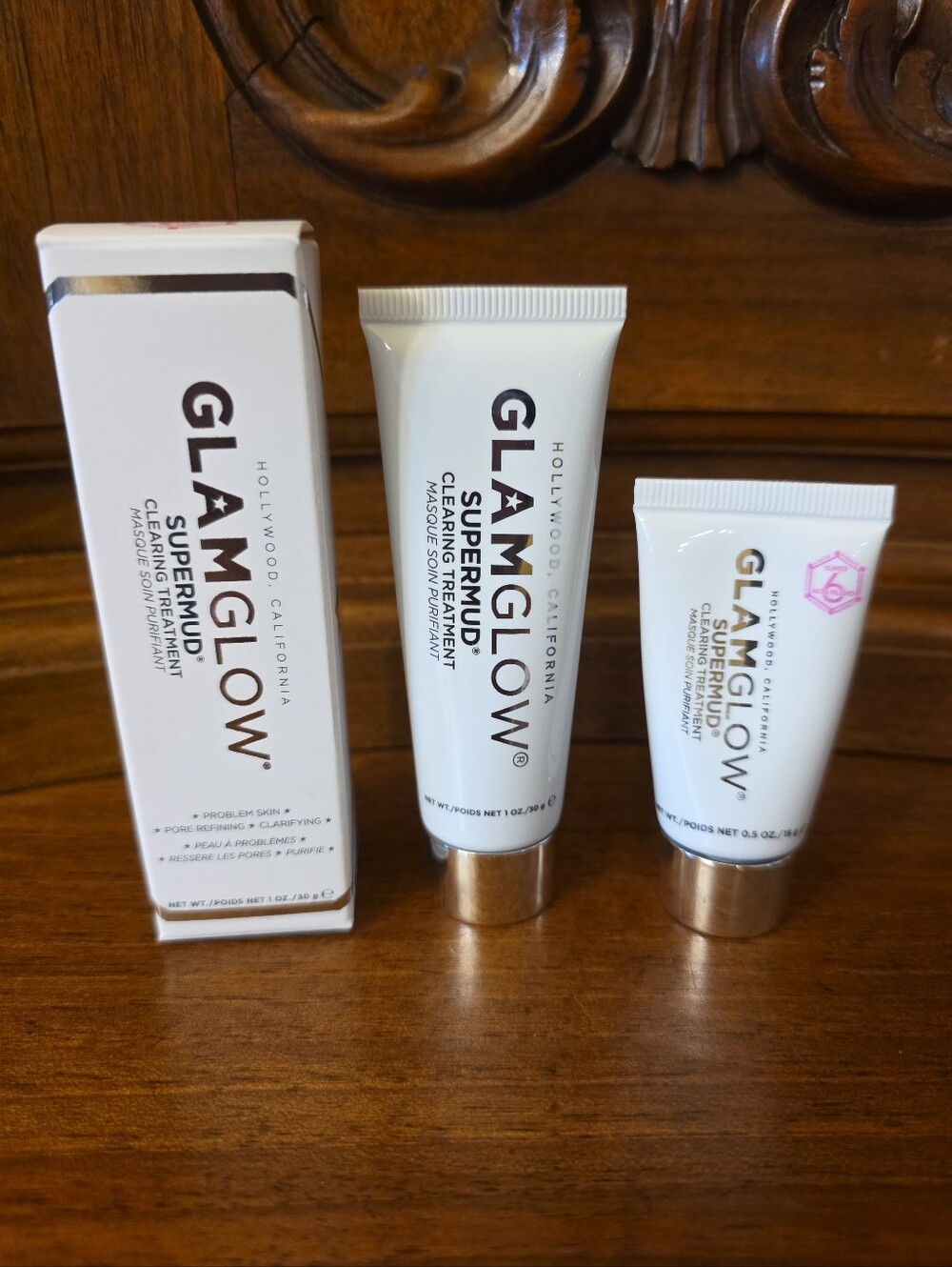 2x Glamglow Supermud Clearing Treatments, 1oz & .5oz--NIB